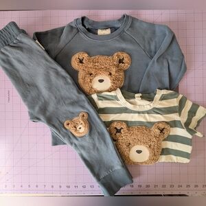 HUX Baby Organic Fleece Sweat Shirt Pants Set Huxbaby Bear Size 5 Years 5t